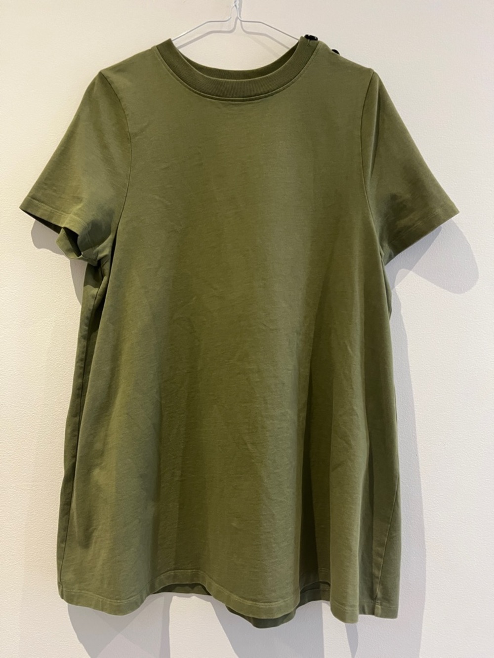 SEZANE green cotton t-shirt mini dress, size small - Picture 2 of 11